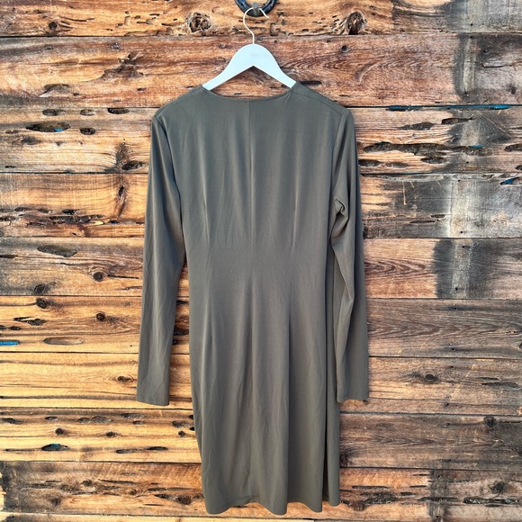 JONES NEW YORK | Olive Long Sleeve Drape Dress 12 - Picture 6 of 6